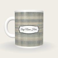 Canvas Ticking Canvas Name Mug 2, back with the second name label