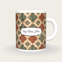 Encaustic Cement Tile Tile Name Mug 2, front with the name label