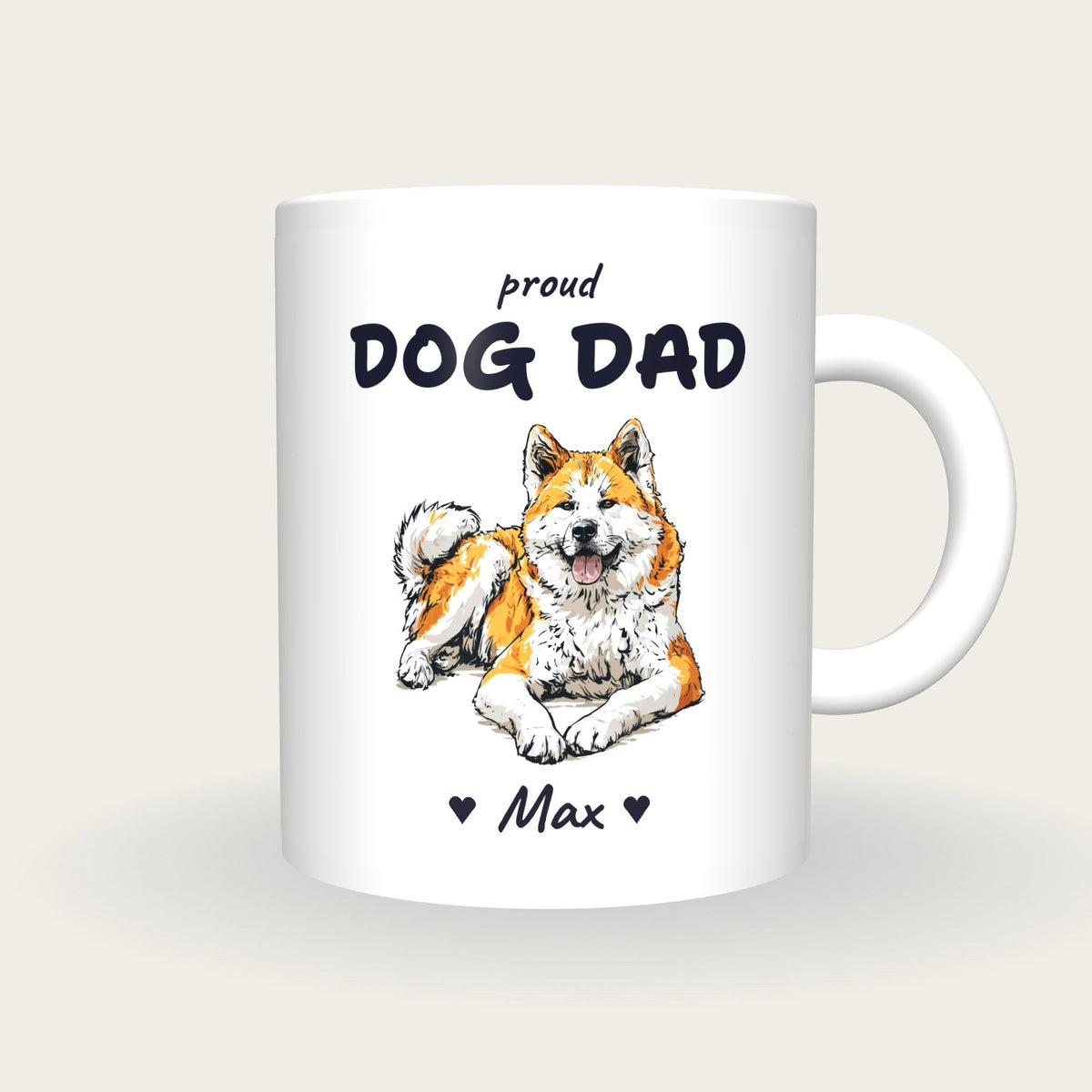 Personalised Akita Dog Dad Mug, front