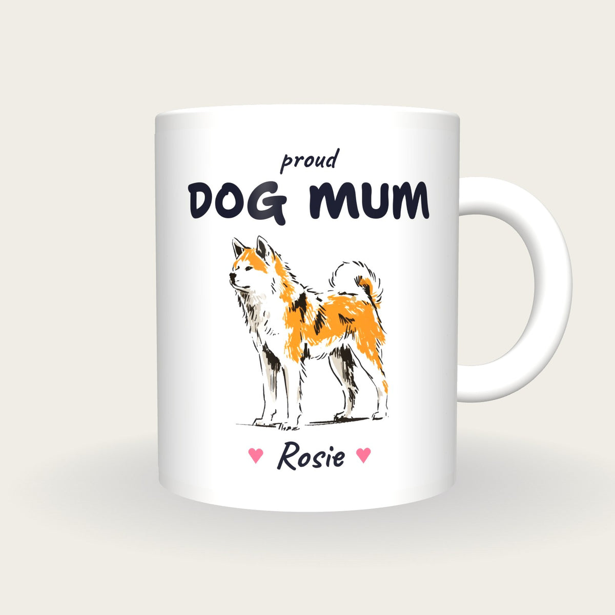 Personalised Akita Dog Mum Mug, front