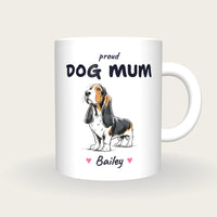 Personalised Basset Hound Dog Mum Mug, front