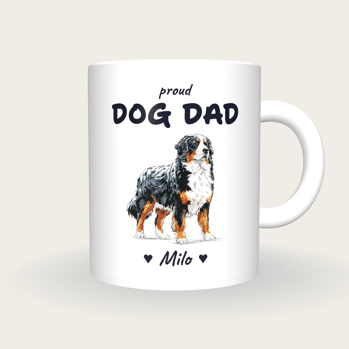 Personalised Bernese Mountain Dog Dad Mug, front