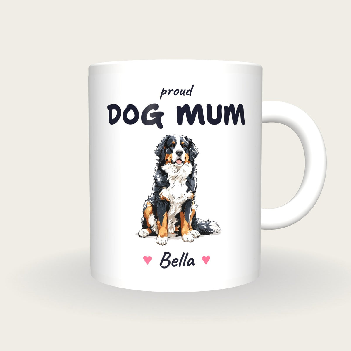 Personalised Bernese Mountain Dog Dog Mum Mug, front