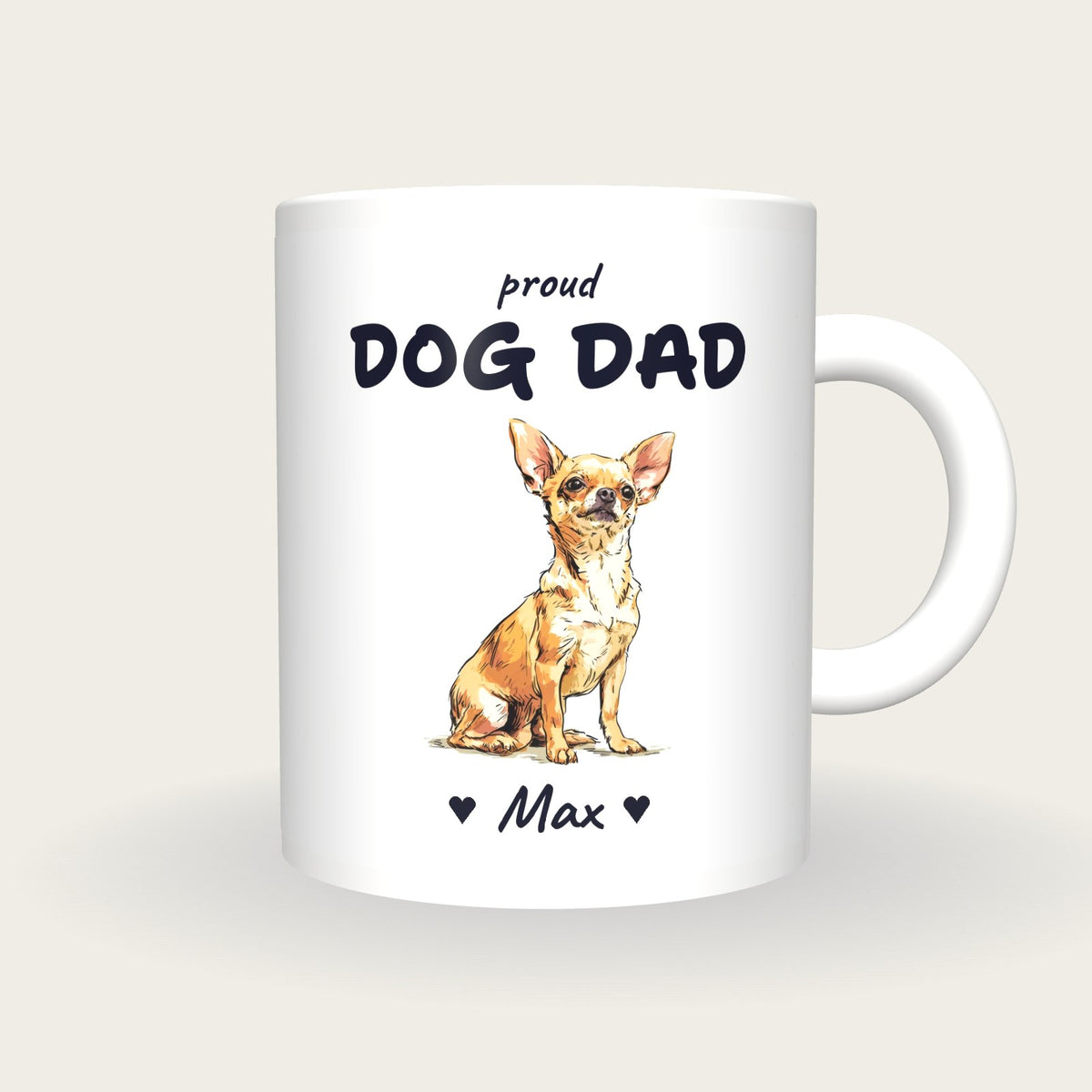 Personalised Chihuahua Dog Dad Mug, front