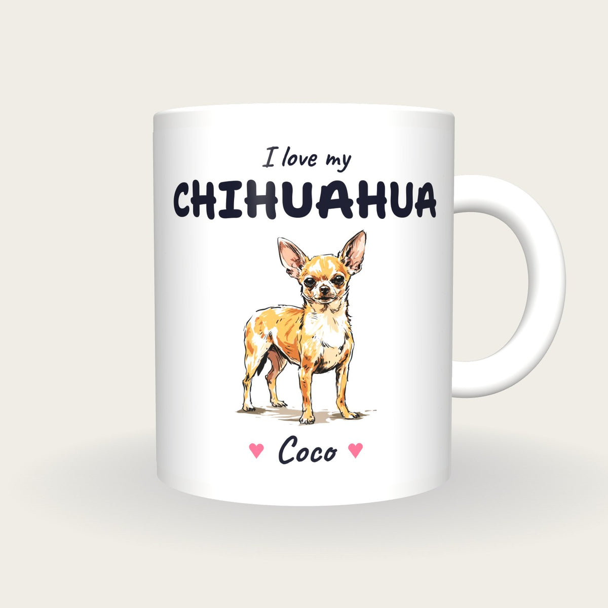 Personalised I Love My Chihuahua Mug, front