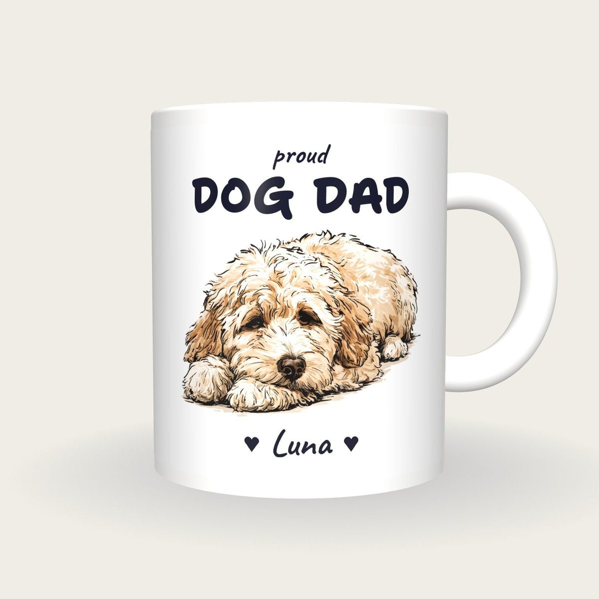 Personalised Cockapoo Dog Dad Mug, front