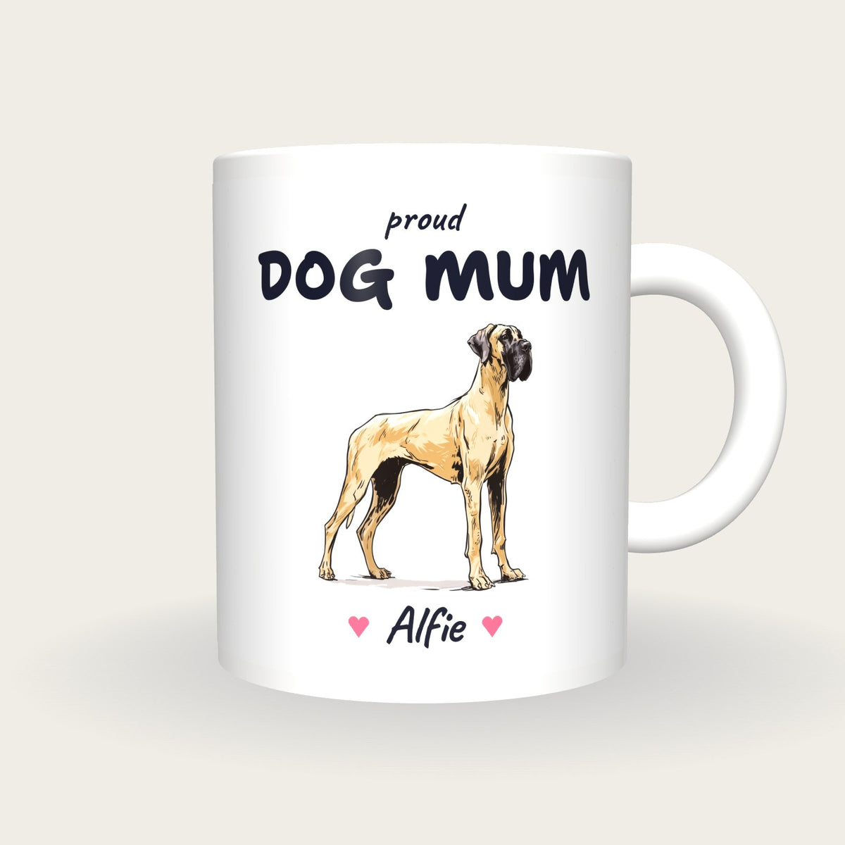 Personalised Great Dane Dog Mum Mug, front