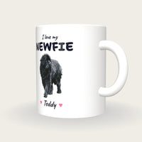 Personalised I Love My Newfoundland Mug, three-quarter view