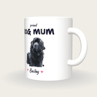 Personalised Newfoundland Dog Mum Mug, three-quarter view