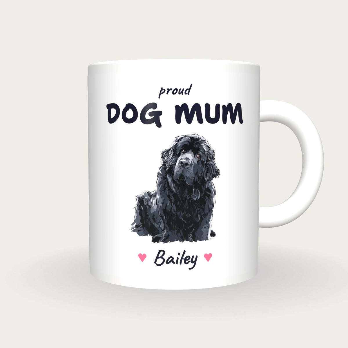 Personalised Newfoundland Dog Mum Mug, front