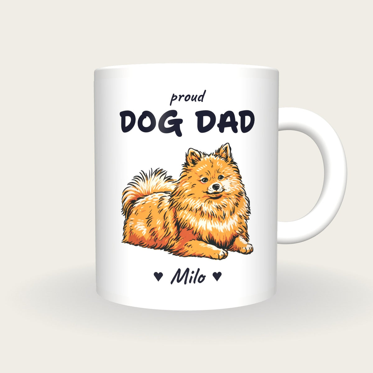 Personalised Pomeranian Dog Dad Mug, front
