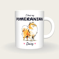 Personalised I Love My Pomeranian Mug, front