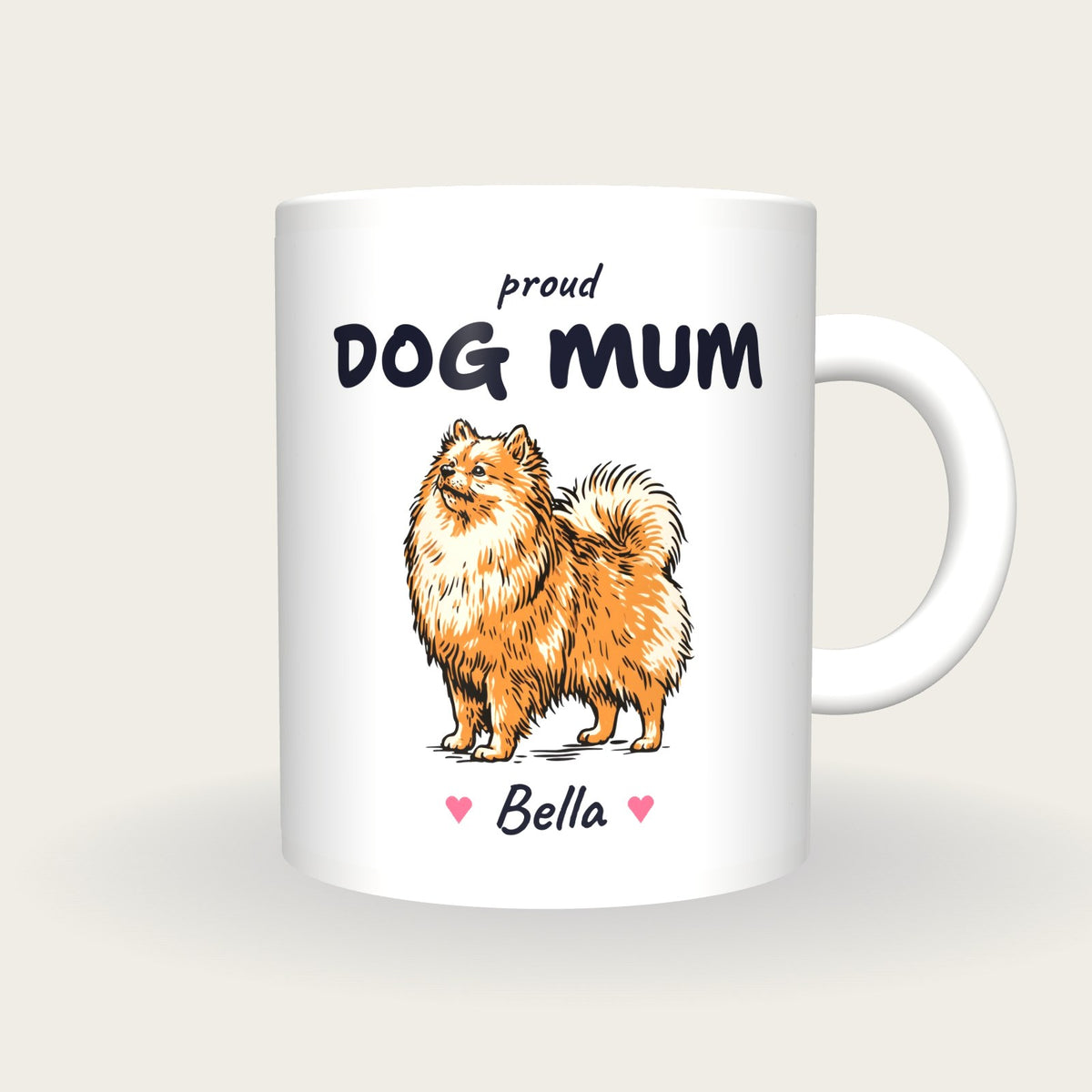 Personalised Pomeranian Dog Mum Mug, front