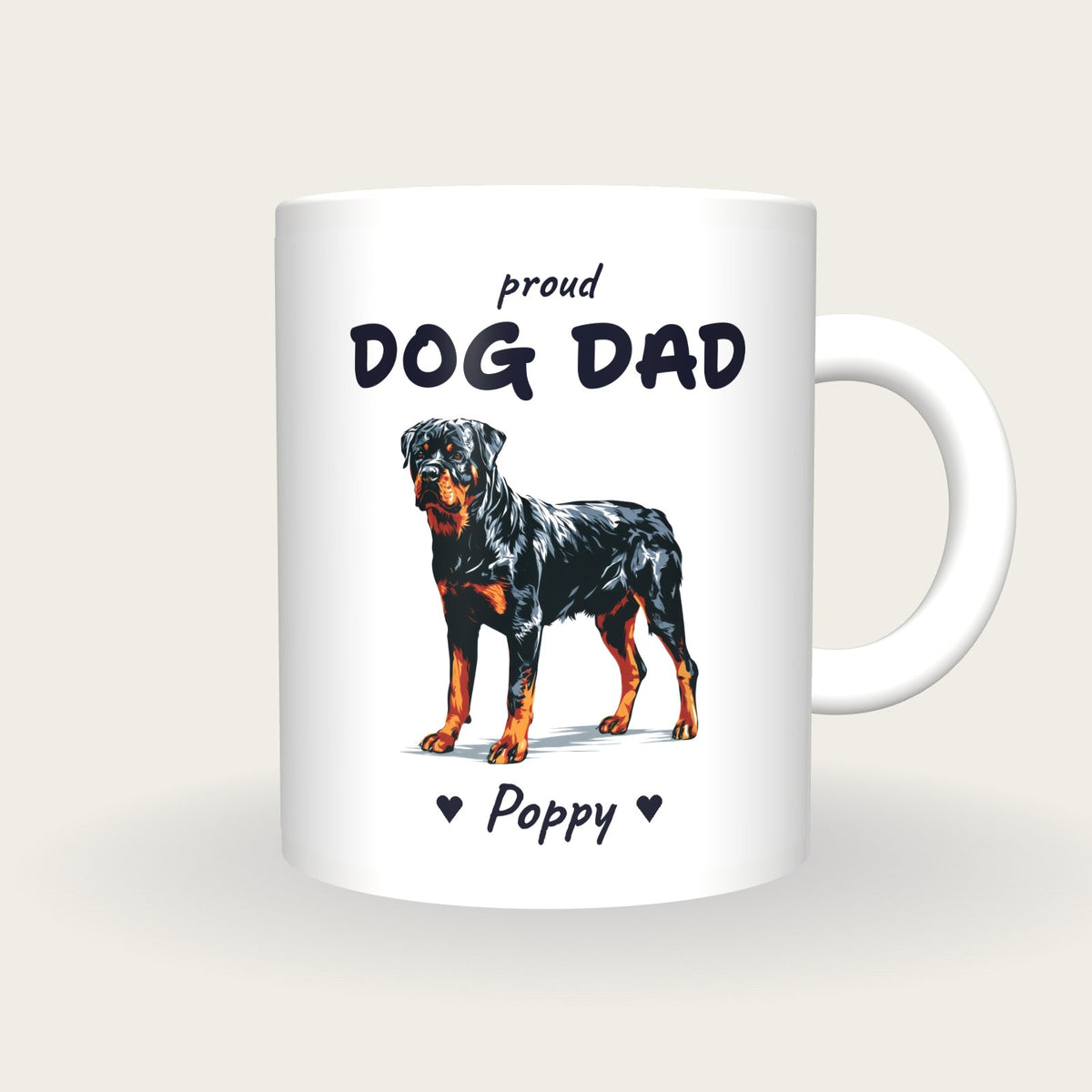 Personalised Rottweiler Dog Dad Mug, front