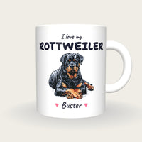 Personalised I Love My Rottweiler Mug, front