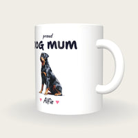 Personalised Rottweiler Dog Mum Mug, three-quarter view