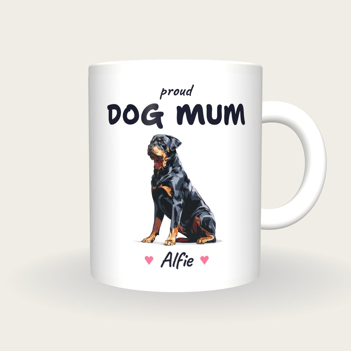 Personalised Rottweiler Dog Mum Mug, front