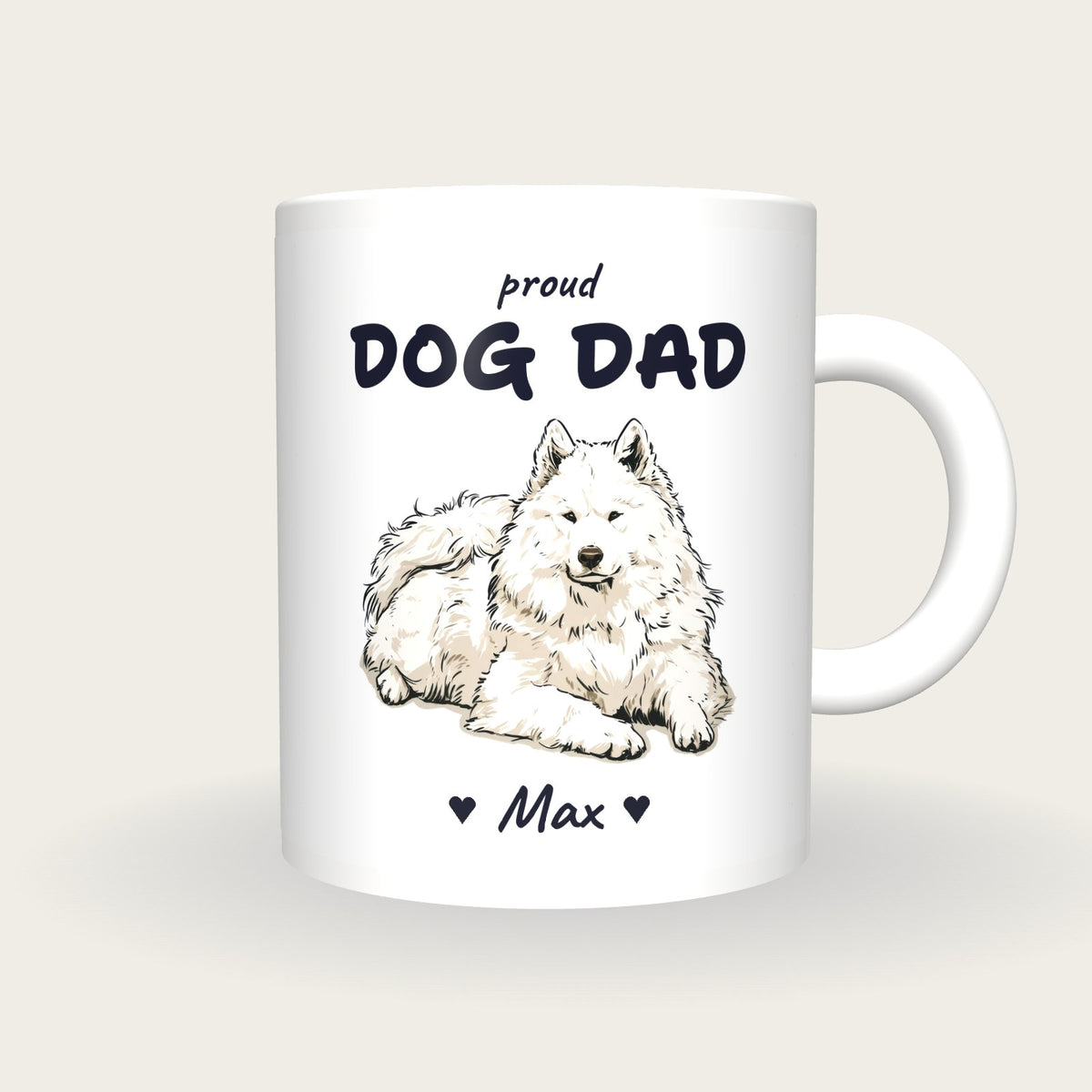 Personalised Samoyed Dog Dad Mug, front