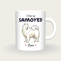 Personalised I Love My Samoyed Mug, front