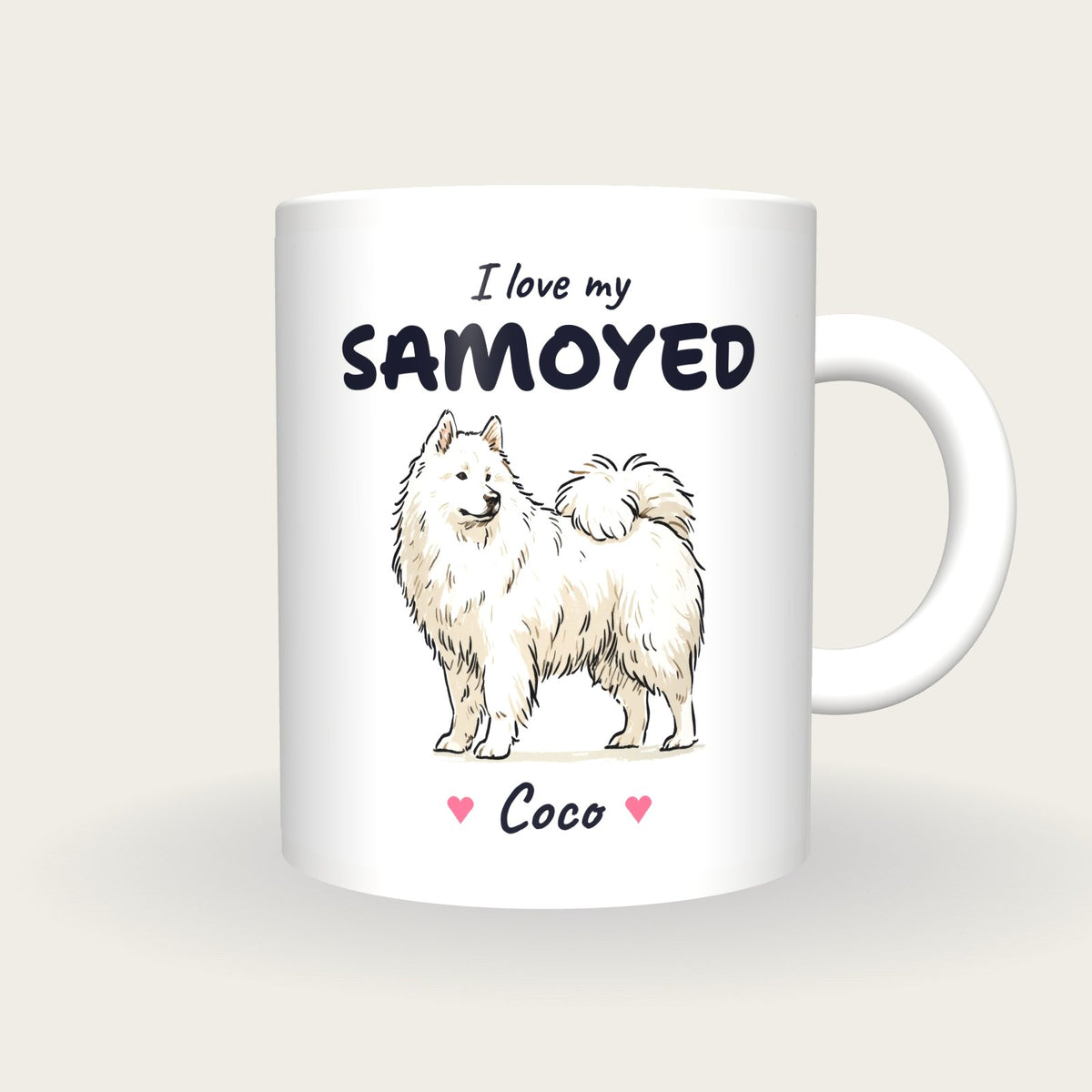 Personalised I Love My Samoyed Mug, front
