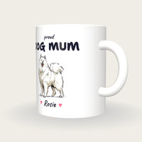 Personalised Samoyed Dog Mum Mug, three-quarter view