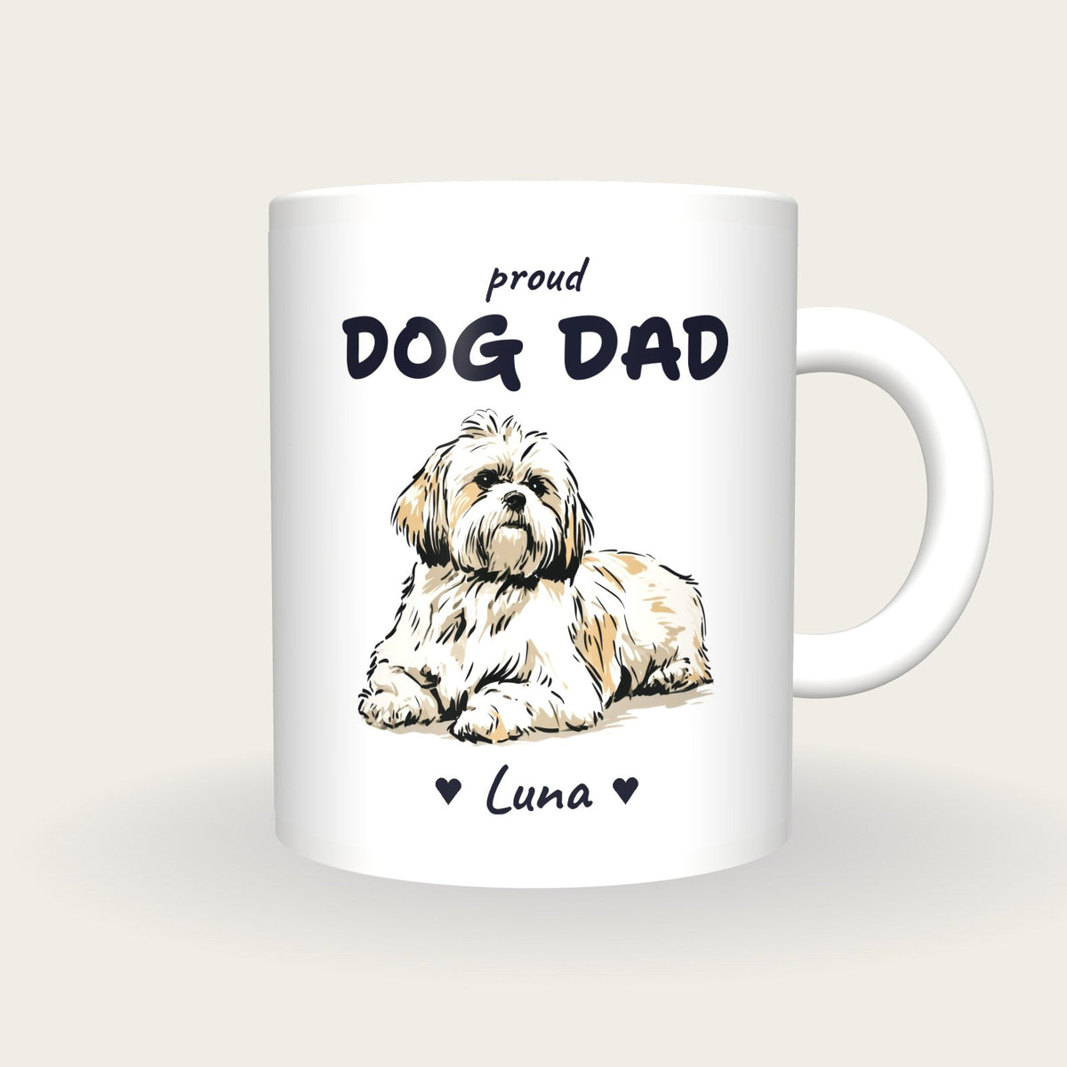Personalised Shih Tzu Dog Dad Mug, front