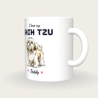 Personalised I Love My Shih Tzu Mug, three-quarter view