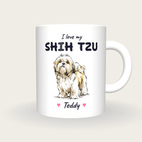 Personalised I Love My Shih Tzu Mug, front