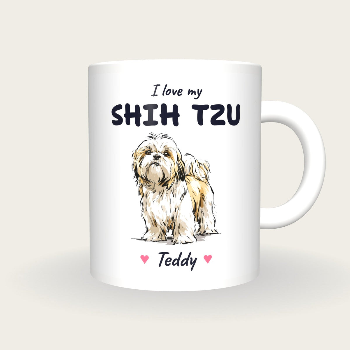 Personalised I Love My Shih Tzu Mug, front