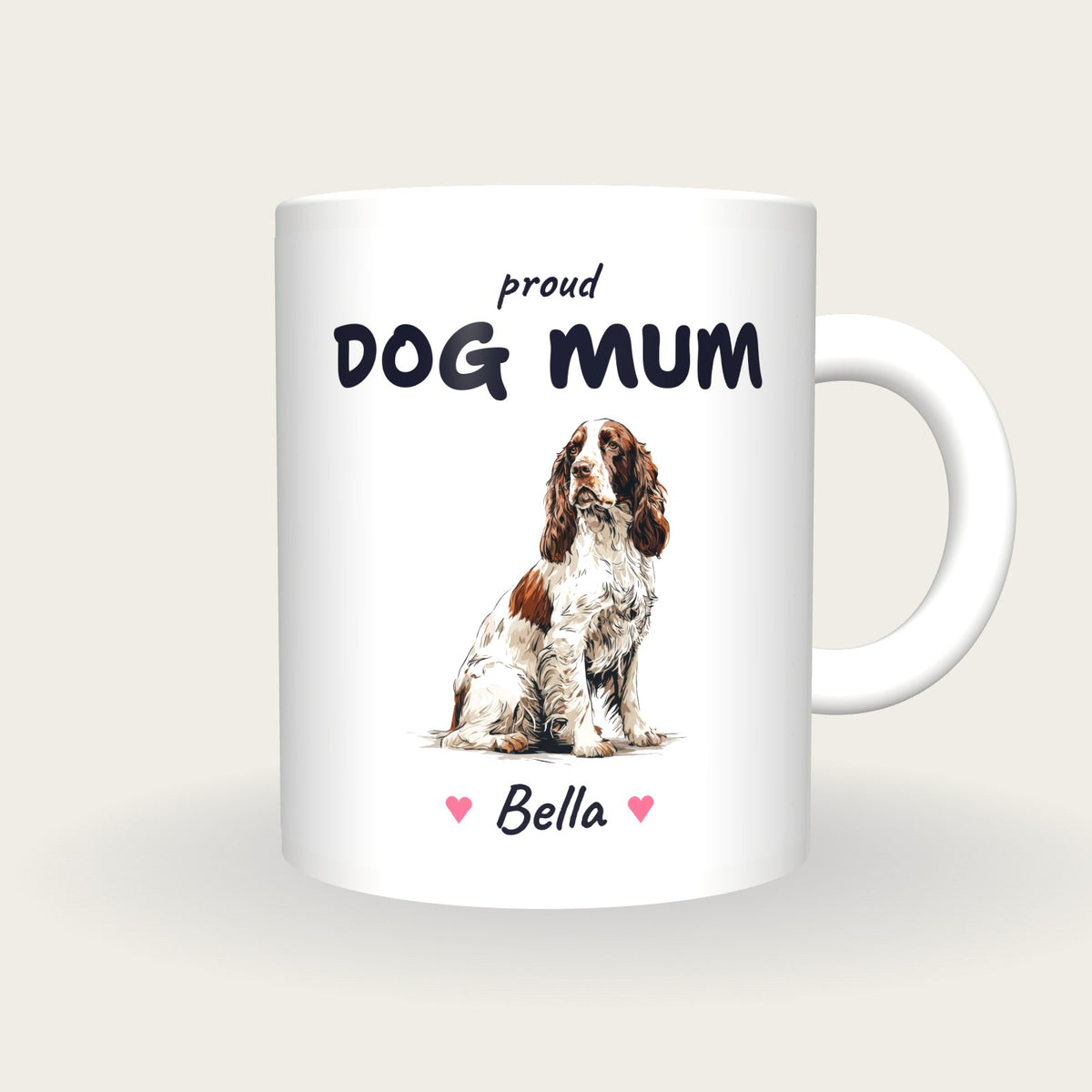 Personalised Springer Spaniel Dog Mum Mug, front