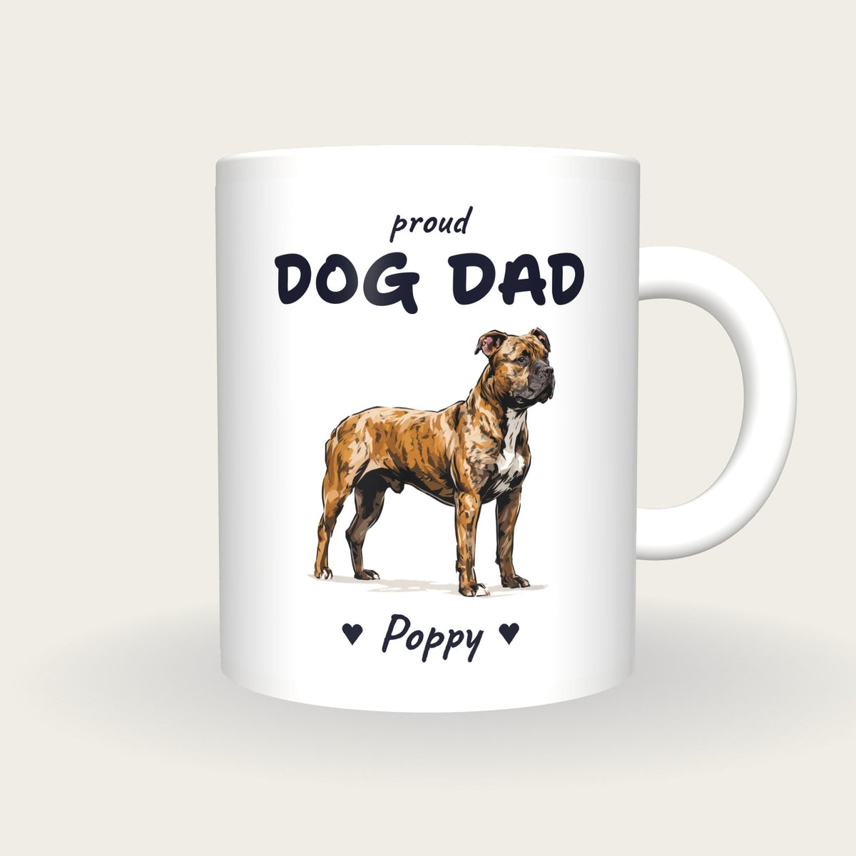 Personalised Staffy Dog Dad Mug, front