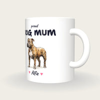Personalised Staffy Dog Mum Mug, three-quarter view