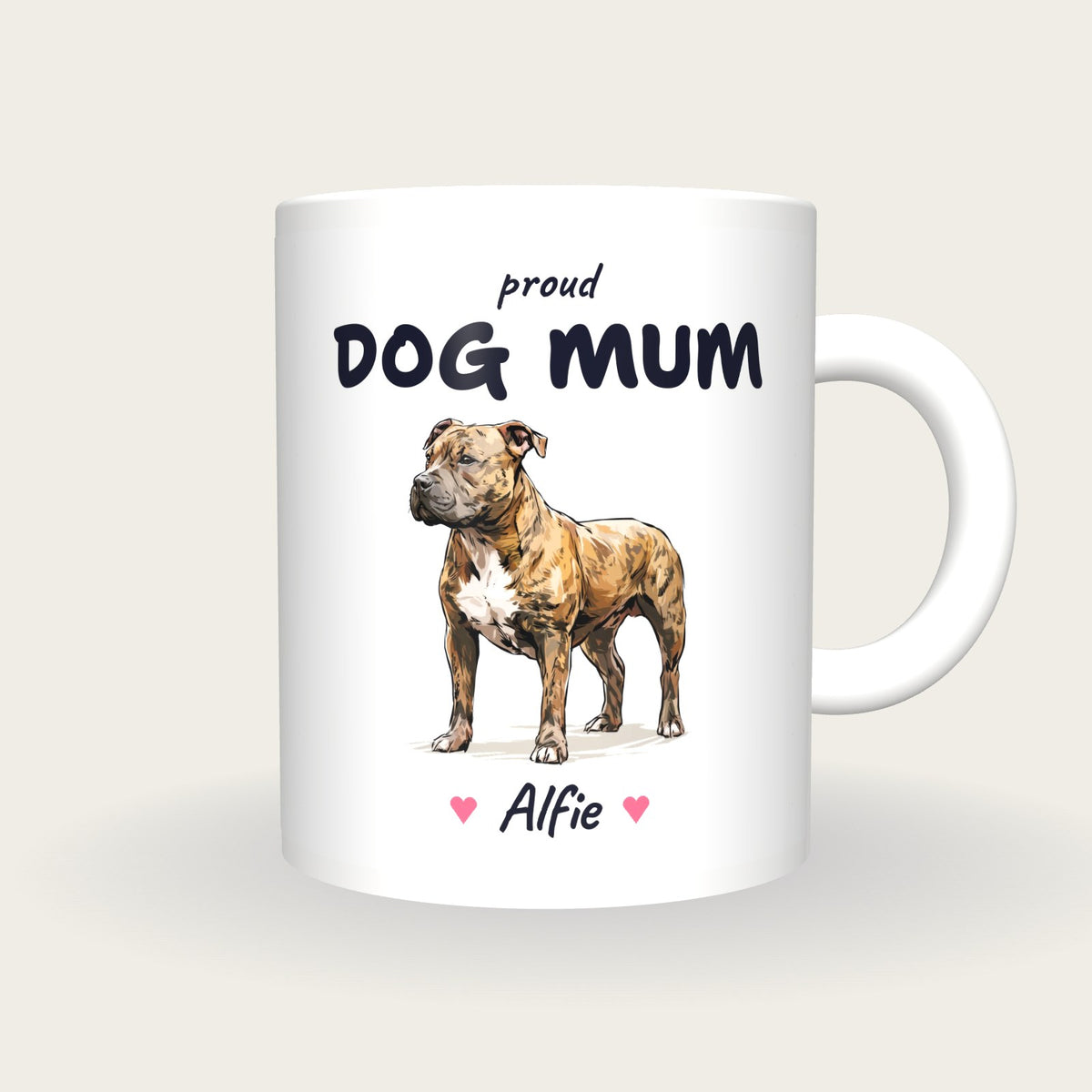 Personalised Staffy Dog Mum Mug, front