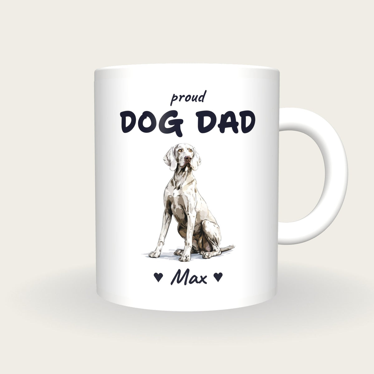 Personalised Weimaraner Dog Dad Mug, front