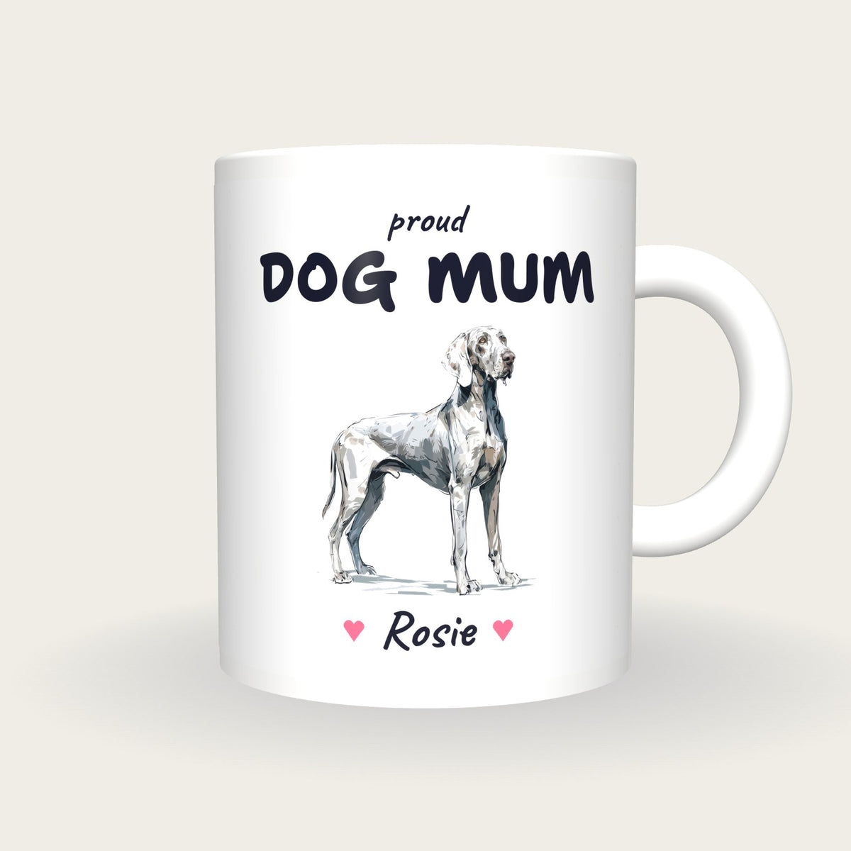 Personalised Weimaraner Dog Mum Mug, front