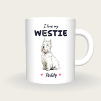 Personalised I Love My Westie Mug, front