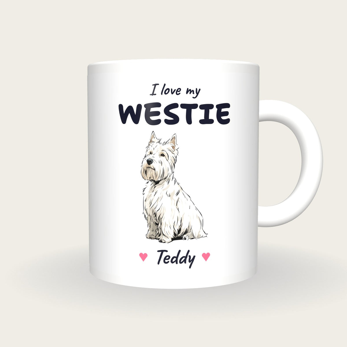 Personalised I Love My Westie Mug, front
