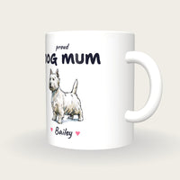 Personalised Westie Dog Mum Mug, three-quarter view