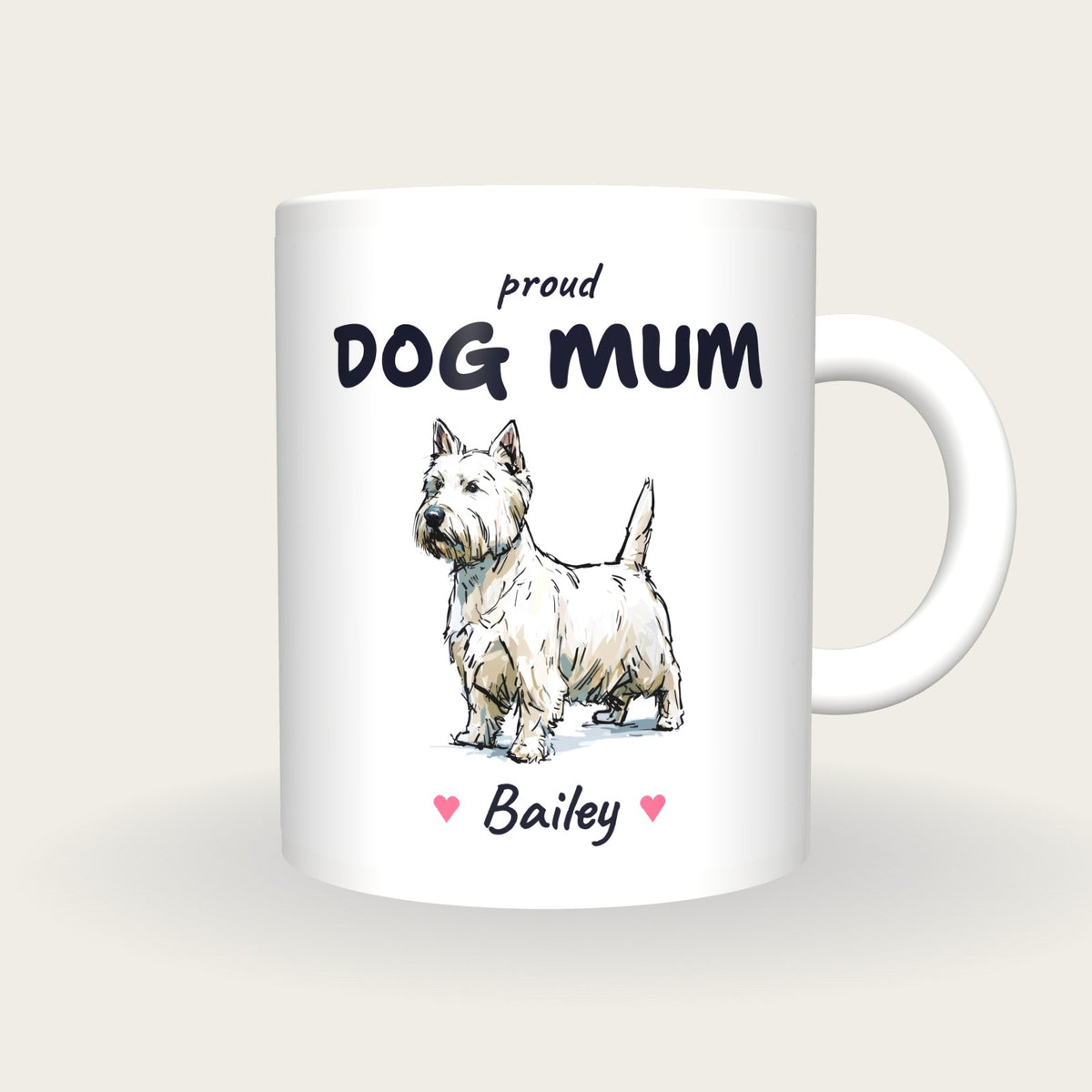 Personalised Westie Dog Mum Mug, front