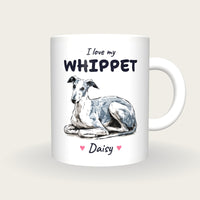 Personalised I Love My Whippet Mug, front