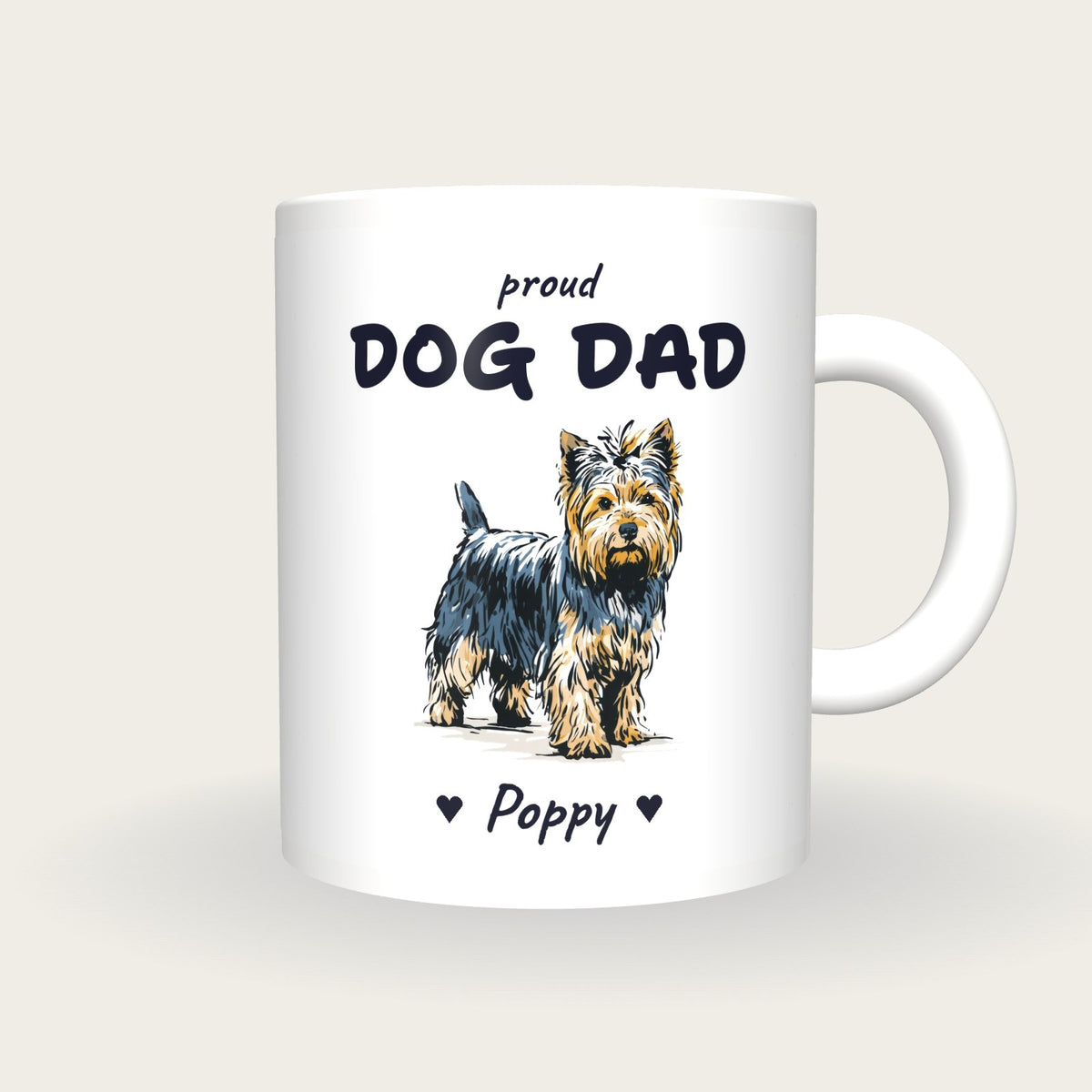 Personalised Yorkie Dog Dad Mug, front