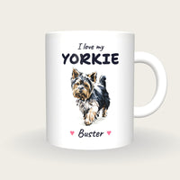 Personalised I Love My Yorkie Mug, front
