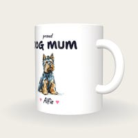 Personalised Yorkie Dog Mum Mug, three-quarter view