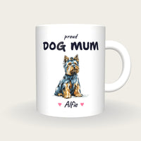 Personalised Yorkie Dog Mum Mug, front