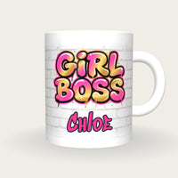 Personalised Girl Boss Graffiti Mug, front