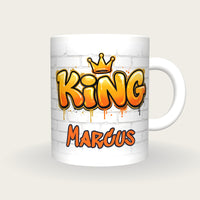 Personalised King Graffiti Mug, front
