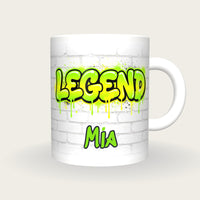 Personalised Legend Graffiti Mug, front