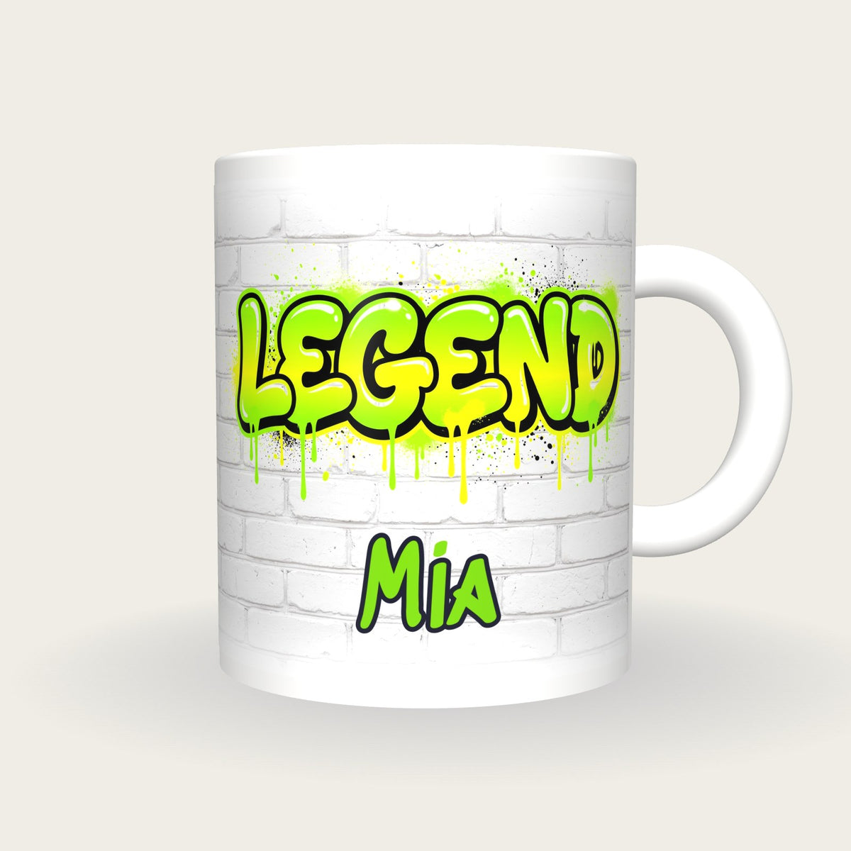 Personalised Legend Graffiti Mug, front