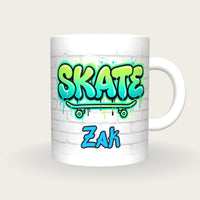 Personalised Skate Graffiti Mug, front