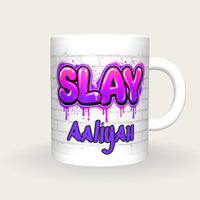 Personalised Slay Graffiti Mug, front